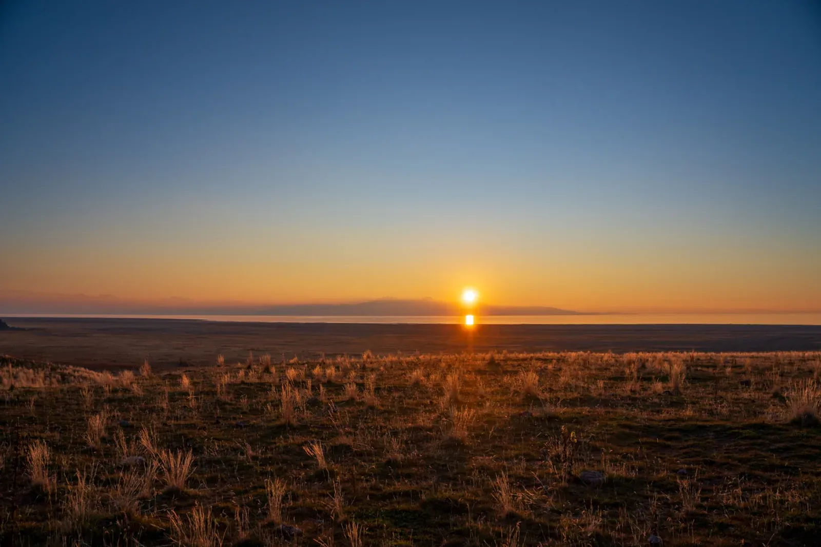 Sunset over the island